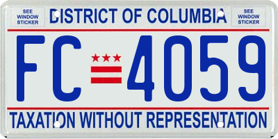 DC license plate FC4059