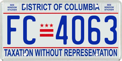 DC license plate FC4063