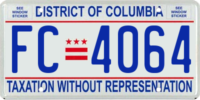 DC license plate FC4064