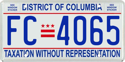 DC license plate FC4065