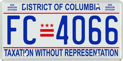 DC license plate FC4066