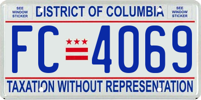 DC license plate FC4069