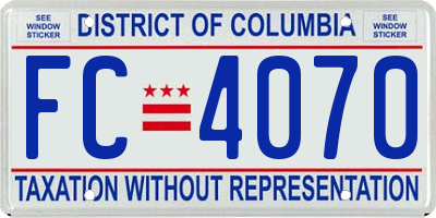 DC license plate FC4070