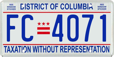 DC license plate FC4071