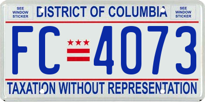 DC license plate FC4073