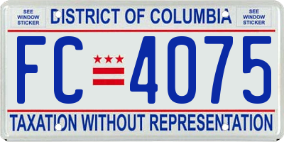 DC license plate FC4075