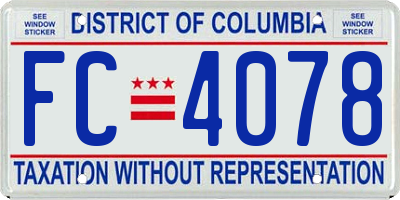 DC license plate FC4078