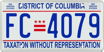 DC license plate FC4079