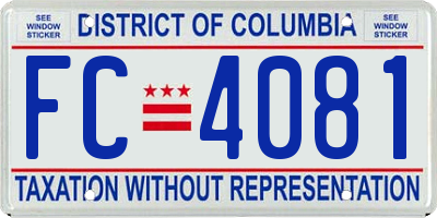 DC license plate FC4081