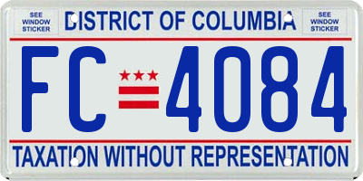 DC license plate FC4084