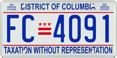 DC license plate FC4091