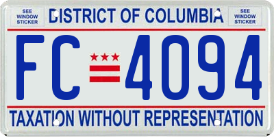 DC license plate FC4094