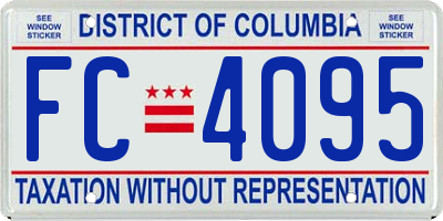 DC license plate FC4095