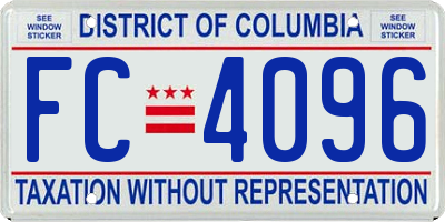 DC license plate FC4096