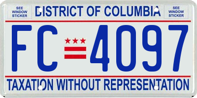 DC license plate FC4097