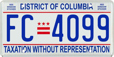 DC license plate FC4099