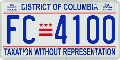 DC license plate FC4100