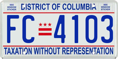 DC license plate FC4103