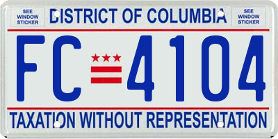 DC license plate FC4104