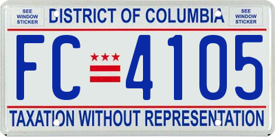 DC license plate FC4105