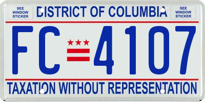 DC license plate FC4107