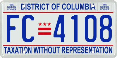 DC license plate FC4108