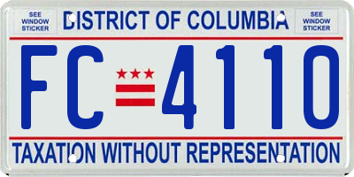 DC license plate FC4110