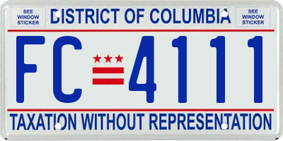 DC license plate FC4111