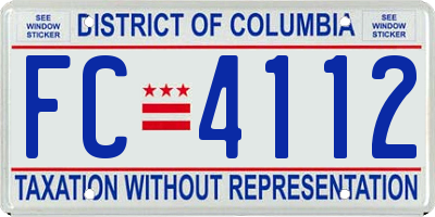 DC license plate FC4112