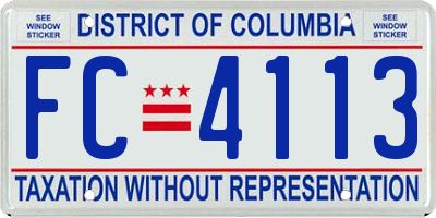 DC license plate FC4113