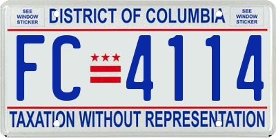 DC license plate FC4114