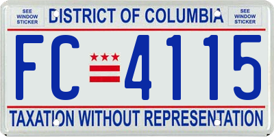 DC license plate FC4115