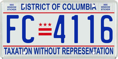 DC license plate FC4116