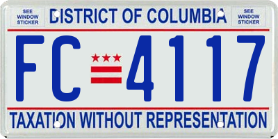 DC license plate FC4117