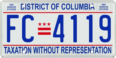 DC license plate FC4119