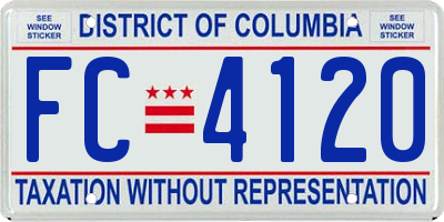 DC license plate FC4120