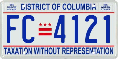 DC license plate FC4121