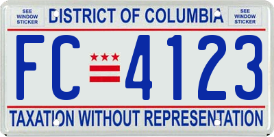 DC license plate FC4123