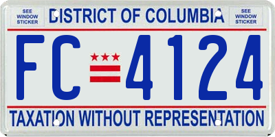 DC license plate FC4124