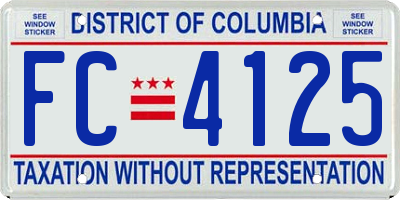 DC license plate FC4125