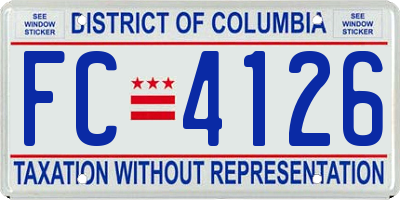 DC license plate FC4126