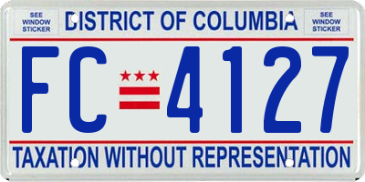 DC license plate FC4127