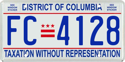 DC license plate FC4128