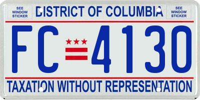 DC license plate FC4130