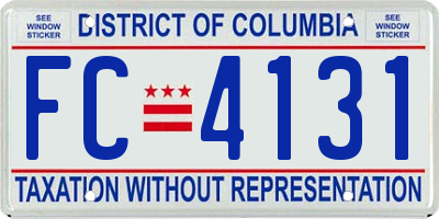 DC license plate FC4131