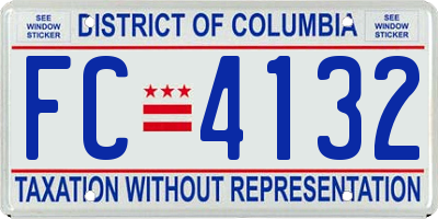 DC license plate FC4132