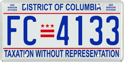 DC license plate FC4133