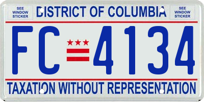 DC license plate FC4134