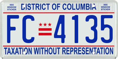 DC license plate FC4135