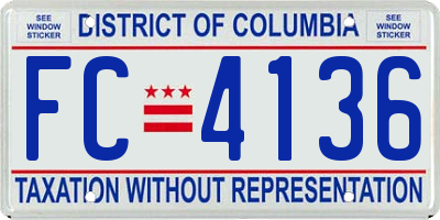 DC license plate FC4136